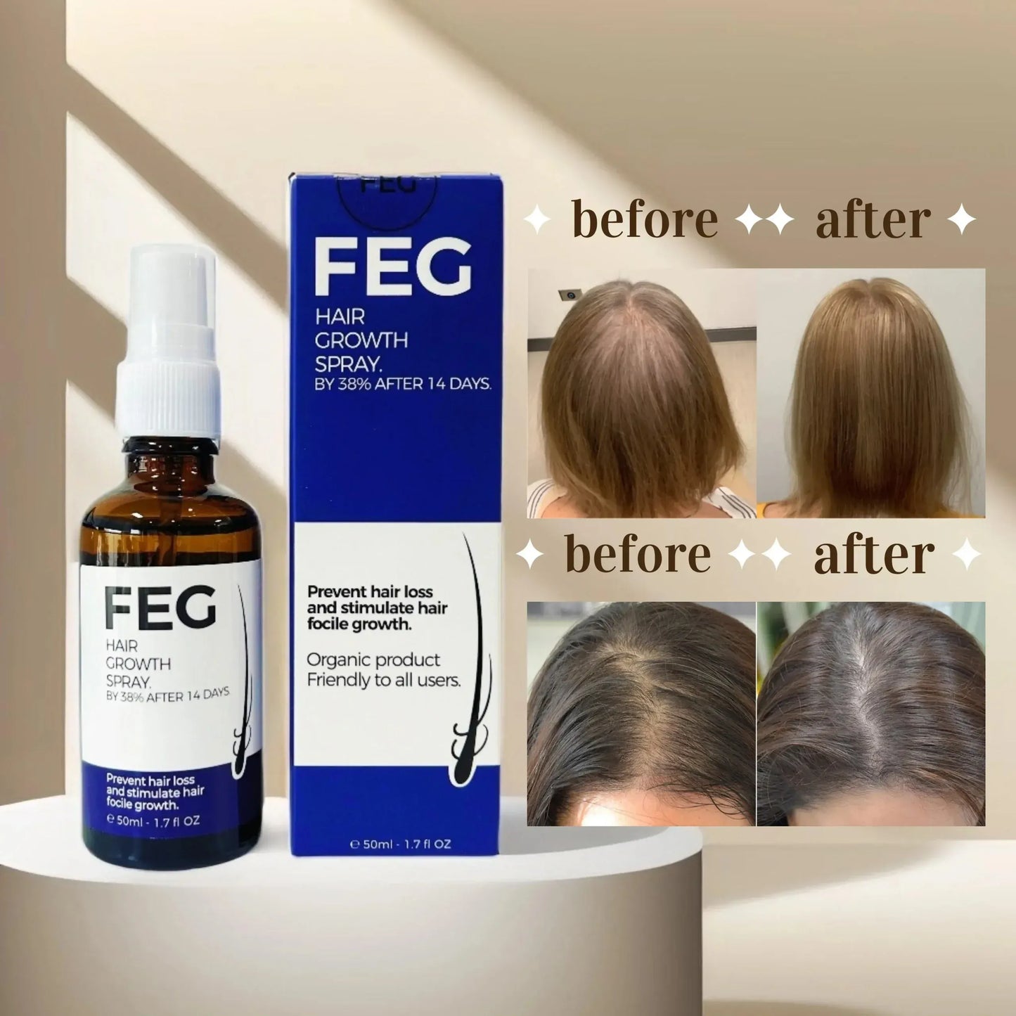 FEG Plus Hair Growth Spray – (For Men and Women)