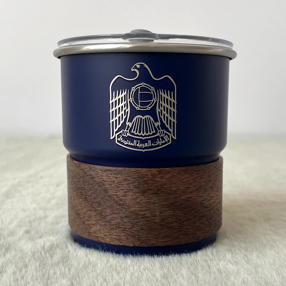 United Arab Emirates Emblem Logo 300ML Coffee Cup Outdoor Camping Stainless Steel Cups Restaurant Mug Wholesale
